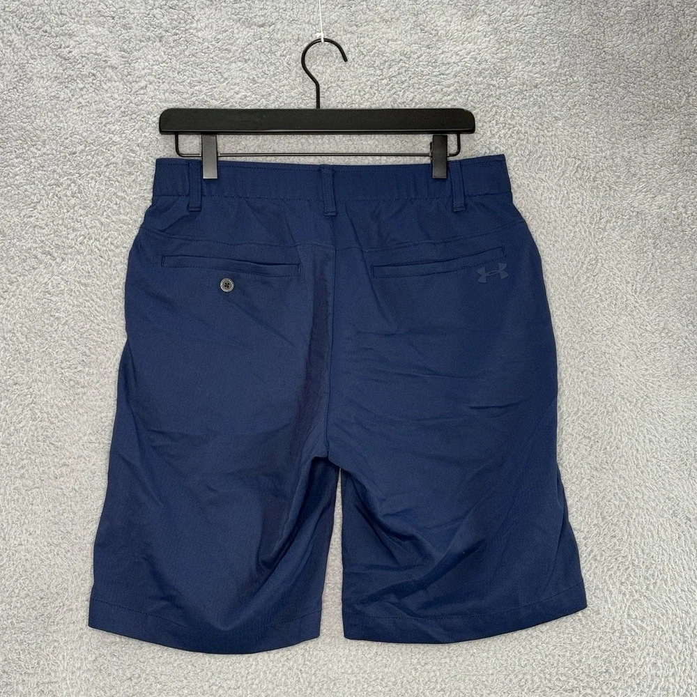 Under Armour Showdown Golf Shorts Mens 32 Navy Blue Nylon Blend HeatGear